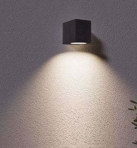 Up ap1 ideal lux applique da esterno ip44 cubo nero luce mono emissione