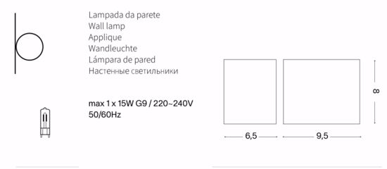 Up ap1 ideal lux applique da esterno ip44 cubo nero luce mono emissione