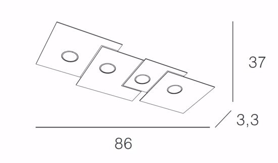 Plafoniera design moderna antrancite top light plate per soggiorno