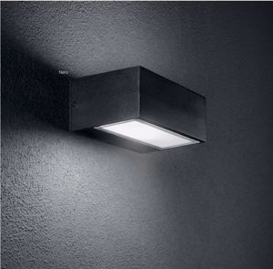 Twin ap1 ideal lux applique da esterno ip44 grigio antracite rettangolare