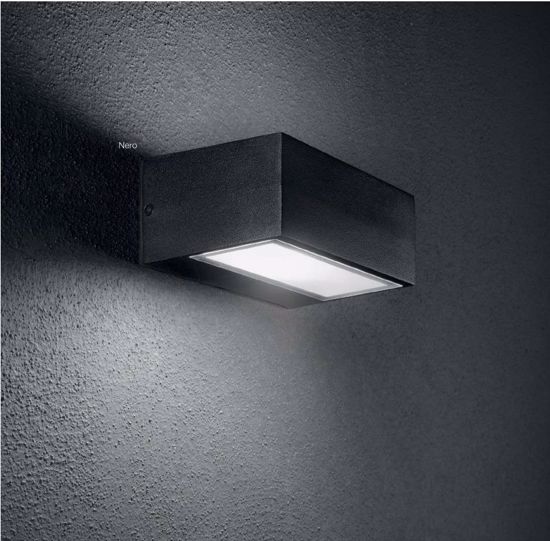 Twin ap1 applique da esterno ip44 nero rettangolare ideal lux