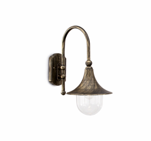 Cima ap1 applique da esterno classiche lanterne nero e oro antico ideal lux