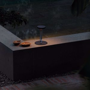 Ideal lux oki tl lampada da tavolo nera led 3000k senza fili batteria ricaricabile