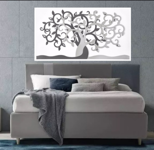 Capezzale quadro moderno albero della vita 110x60 antracite