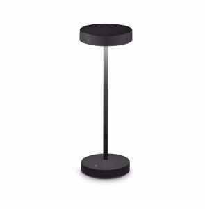 Ideal lux toffee tl lampada da tavolino bar led nera portatile batteria ricaricabile