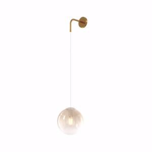 Applique lampada da parete a sospensione oro sfera ambra per comodino