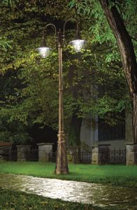 Cima pt2 lampione classico alto due luci da giardino ip43 ideal lux