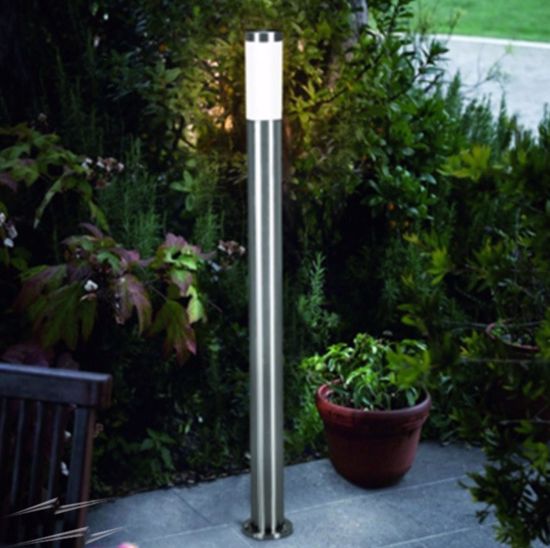 Lampione tubolare da esterno per giardino ip44 110cm acciaio inox