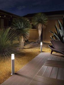 Lampione da esterno giardino moderno grigio pou onda luce ip44