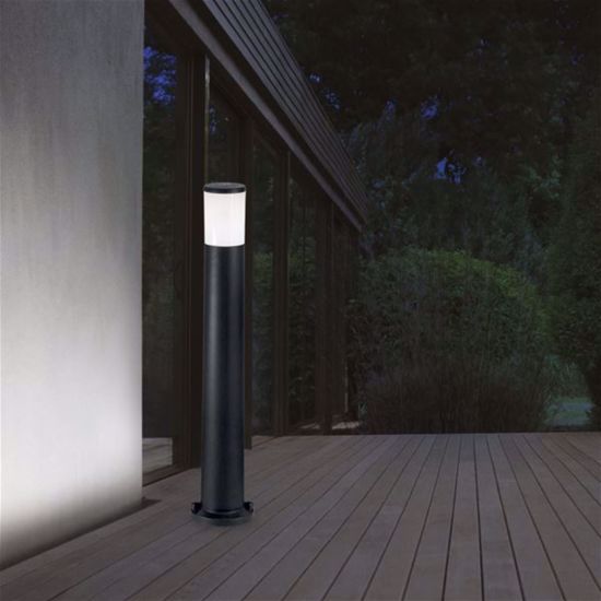 Lampione da giardino per esterno atena pt1 nero ideal lux ip55