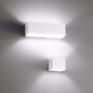 Flash ap1 ideal lux lampada da parete cubo metallo bianco per interni