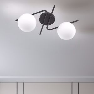 Plafoniera nera moderna top light 2 luci holly da parete soffitto