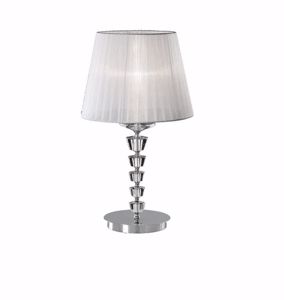 Pegaso tl1 big ideal lux lampada da tavolo contemporanea cristallo paralume organza