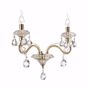 Negresco ap2 ideal lux applique classica in cristallo metallo oro due bracci