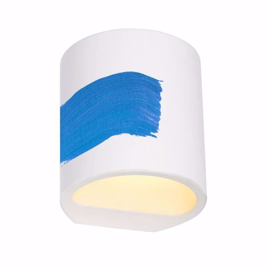 Applique in gesso bianco curvo pitturabile per interni luce biemissione