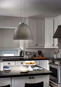 Tolomeo sp1 lampadario cucina moderna vetro grigio striato 40cm ideal lux