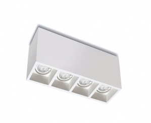 Plafoniera con faretti di gesso bianco 4 luci gu10 led