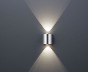Applique led 6w 3000k grigio design moderna fasci luce biemissione