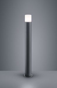 Lampione da esterno luce  per giardino ip44 cilindro colore antracite