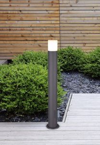 Lampione da esterno luce  per giardino ip44 cilindro colore antracite