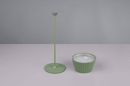 Lampada portatile ricaricabile led 3000k da tavolo per esterno verde pistacchio