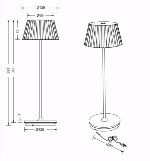 Lampada portatile ricaricabile led 3000k da tavolo per esterno verde pistacchio