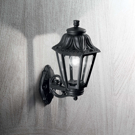 Dafne ap1 big applique da esterno lanterna nera ip55 ideal lux