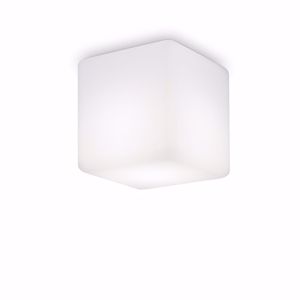 Ideal lux luna plafoniera cubo bianco da esterno materiale plastico bianco