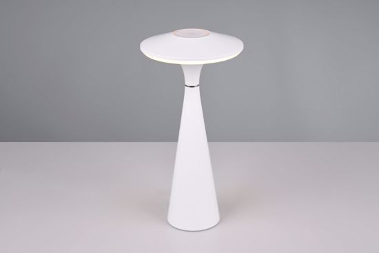 Lampada da tavolo senza fili bianca led tricolor design moderna portatile