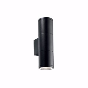 Gun ap2 small applique nero per esterno cilindro ip44 luce sopra sotto ideal lux