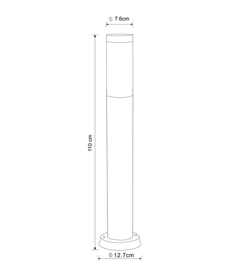 Lampione da giardino moderno cilindro grigio antracite 110cm ip44