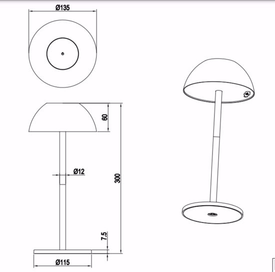Lampada da esterno portatile senza fili rossa led moderna
