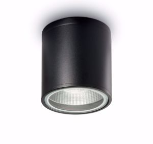 Ideal lux pl1 faretto spot da soffitto per esterno cilindro nero ip44