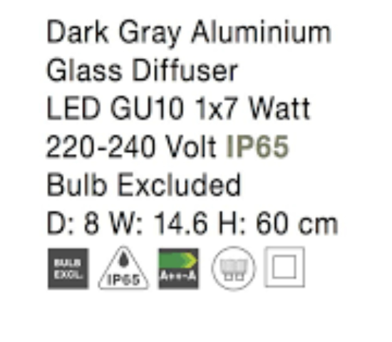 Lampioncino da esterno grigio scuro ip65 moderno lampione per giardino