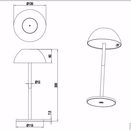 Lampada da tavolino bianca senza fili led 3000k ricaricabile moderna per esterno