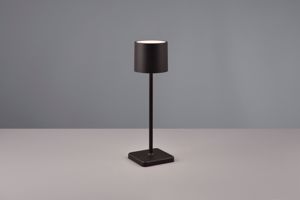 Lampada da tavolo nera portatile senza fili per esterno led tricolor moderna