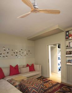 Ventilatore a soffitto 13mq con telecomando pale di legno pino 107cm motore dc