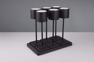 6 lampade da tavolo senza fili nero led tricolor portatili per esterno
