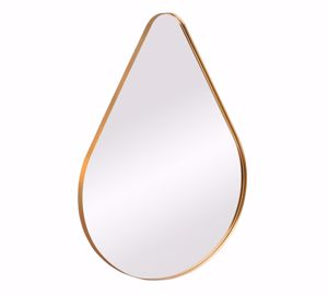 Specchio da parete forma goccia design moderno 100x80 cornice oro