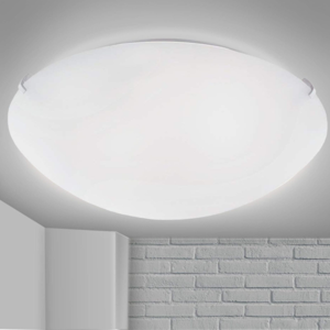 Simply pl3 ideal lux plafoniera vetro bianco rotonda per interni 40cm