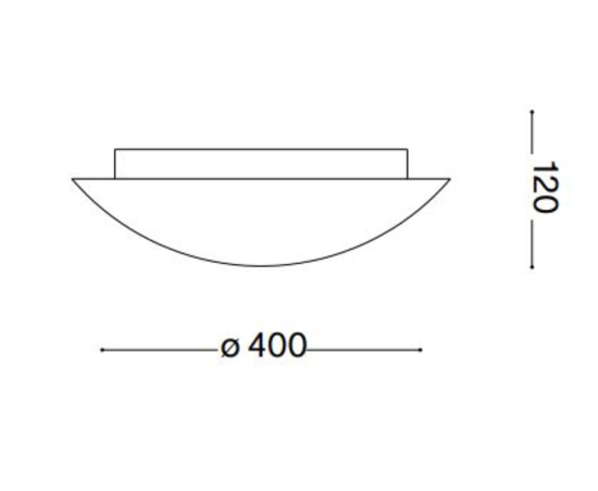 Simply pl3 ideal lux plafoniera vetro bianco rotonda per interni 40cm