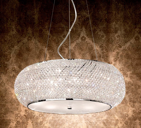 Pasha&apos; sp10 ideal lux lampadario micro sfere cristallo