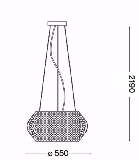Pasha&apos; sp10 ideal lux lampadario micro sfere cristallo