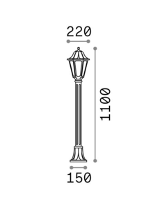 Ideal lux dafne pt1 lampioncino da giardino lanterna per esterno bianco ip55