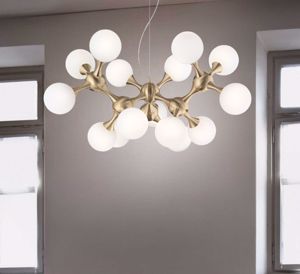 Nodi sp15 ottone ideal lux lampadario design per salotto moderno
