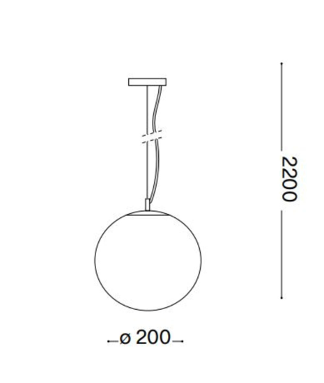 Mapa sp1 d20 ideal lux lampadario sfera vetro bianco 20cm