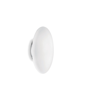 Ideal lux smarties ap1 applique sfera schiacciata vetro bianco