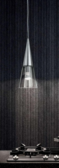 Cono sp1 ideal lux lampadario pendente per isola cucina cono vetro trasparente