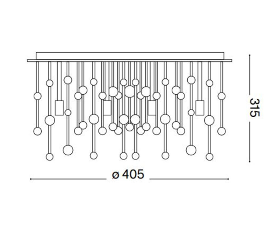 Ideal lux neve pl8 cromo plafoniera sfere di vetro trasparenti