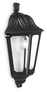 Dafne ap1 small applique lanterna classica nera da esterno ip55 e27 ideal lux